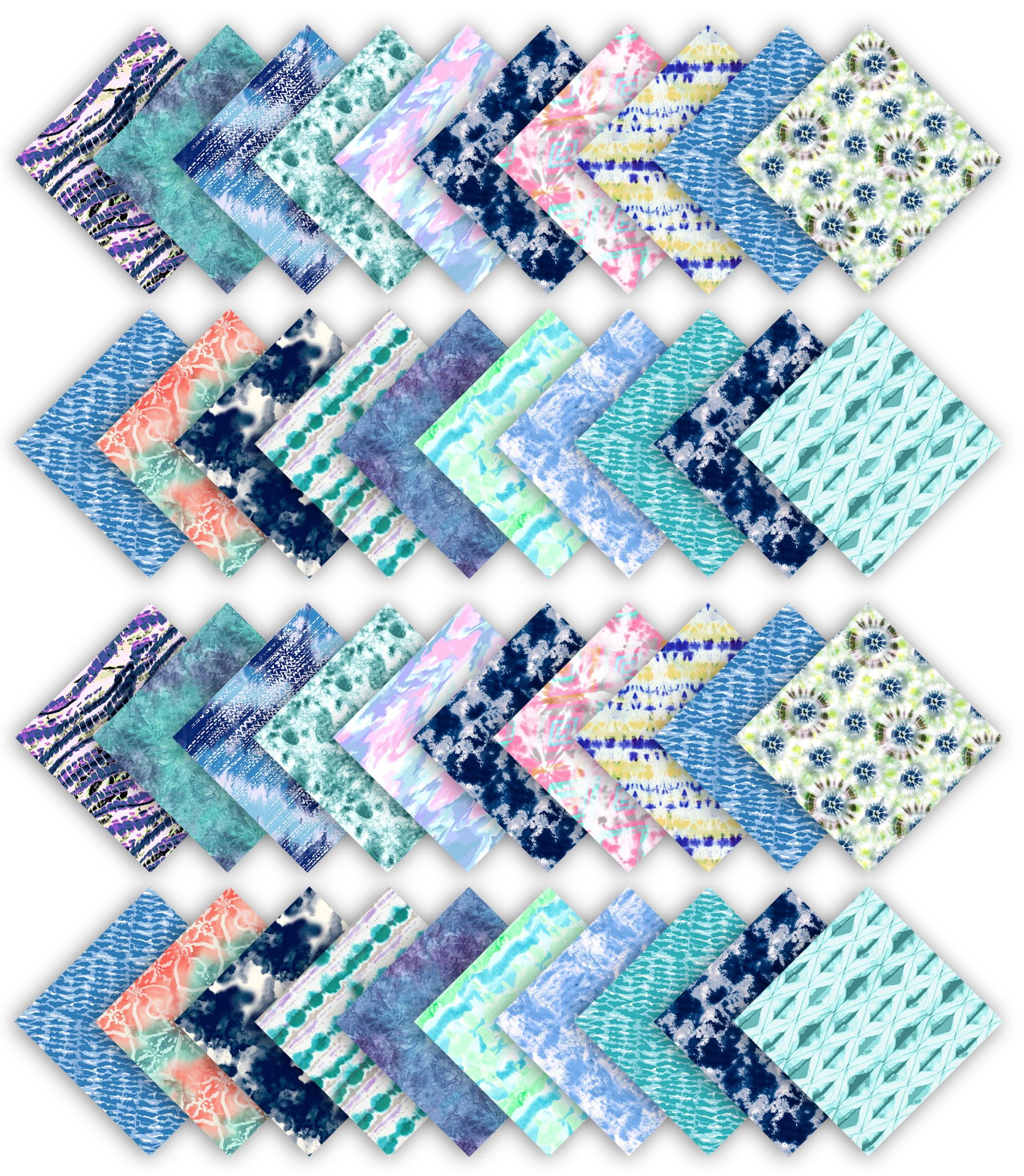 Soimoi Tie & Dye Print Precut 10-inch Cotton Fabric Quilting Squares Charm Pack DIY Patchwork Sewing Craft
