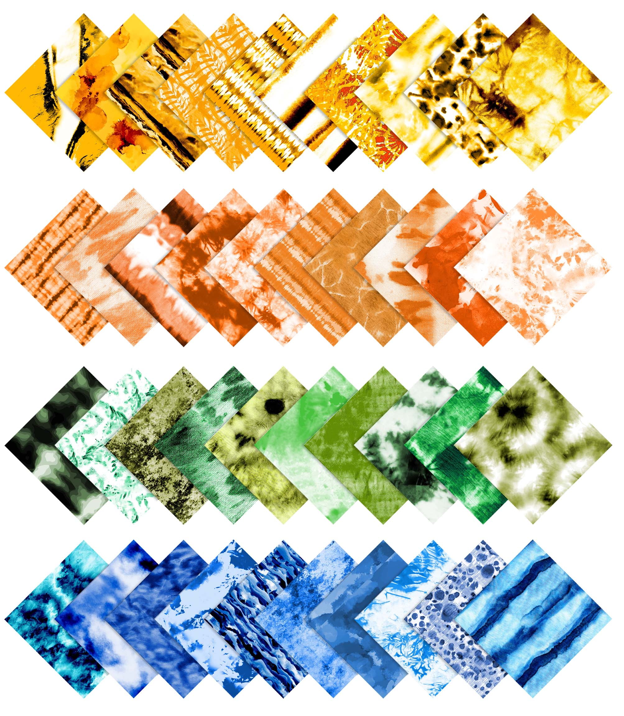 Soimoi Tie Dye Print&nbsp;Precut 10-inch Cotton&nbsp;Fabric&nbsp;Quilting&nbsp;Squares&nbsp;Charm Pack DIY Patchwork Sewing Craft NB-White