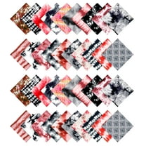 Soimoi Tie Dye Print Precut 5-inch Cotton Fabric Quilting Squares Charm Pack DIY Patchwork Sewing Craft-Red