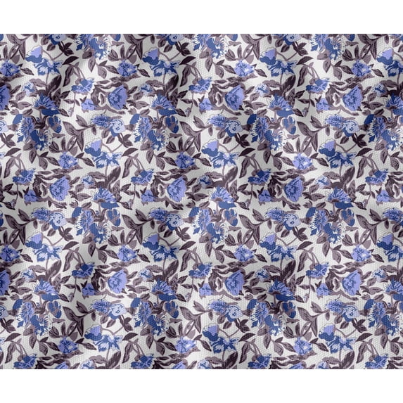 Soimoi Upholstery Fabric for Sofa, Chairs & Outdoor Dcor, Water-Resistant Home Dcor Fabric By 10 Yard, 56" Wide, Leaves Print, Blue