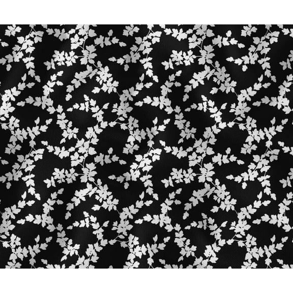 Soimoi Upholstery Fabric for Sofa, Chairs & Outdoor Dcor, Water-Resistant Home Dcor Fabric By 3 Yard, 56" Wide, Leaves Pattern, Black