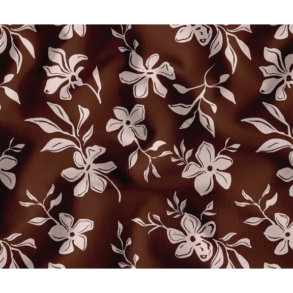 Soimoi Upholstery Fabric for Sofa, Chairs & Outdoor Dcor, Water-Resistant Home Dcor Fabric by 10 Yard, 56" Wide, Floral Design, Brown