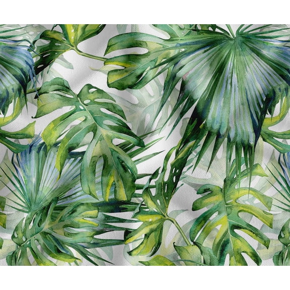 Soimoi Upholstery Fabric for Sofa, Chairs & Outdoor Dcor, Water-Resistant Home Dcor Fabric by 10 Yard, 56" Wide, Tropical Design, Green