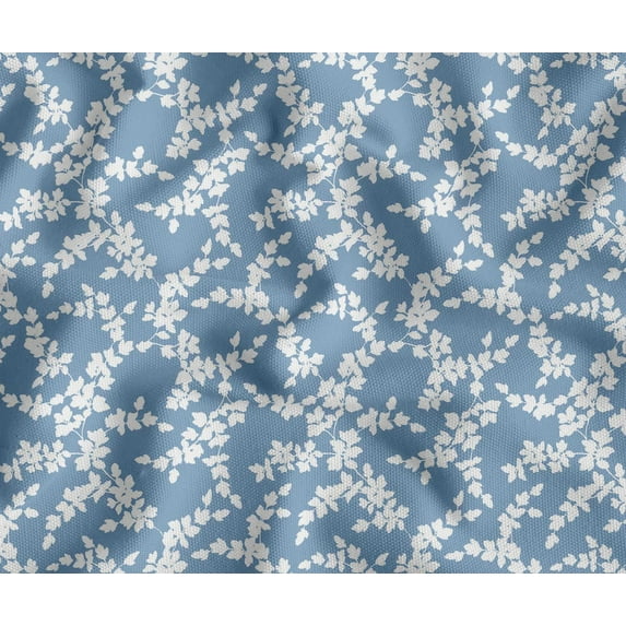 Soimoi Upholstery & Outdoor Fabric By 2 Yard - Leaves Design - 56" Wide Water-Repellent Cloth for Furniture, Bags & Patio Projects - Blue