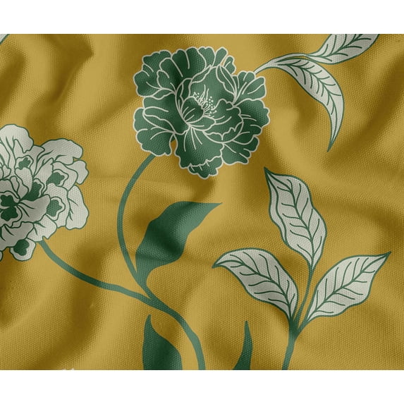 Soimoi Upholstery & Outdoor Fabric By 3 Yard - Floral Print - 56" Wide Water-Repellent Cloth for Furniture, Bags & Patio Projects - Yellow