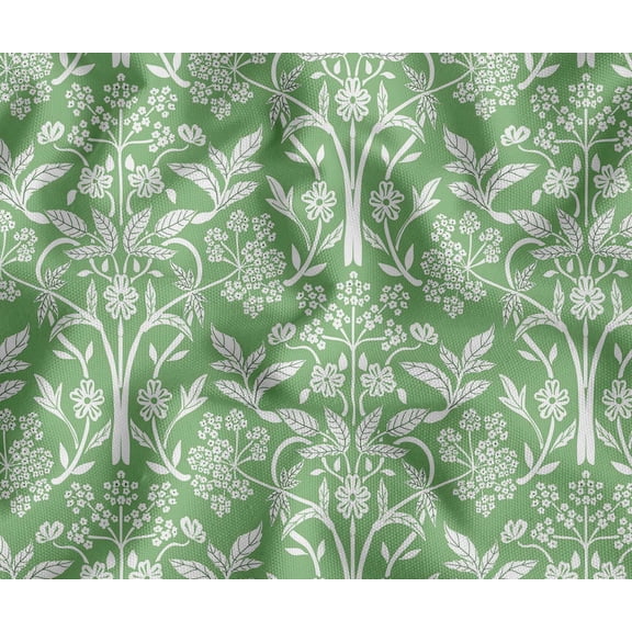 Soimoi Upholstery & Outdoor Fabric By 5 Yard - Leaves Theme - 56" Wide Water-Repellent Cloth for Furniture, Bags & Patio Projects - Green