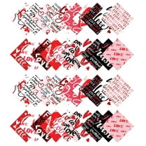 Soimoi Valentine Love Print Precut 5-inch Cotton Fabric Quilting Squares Charm Pack DIY Patchwork Sewing Craft- Red & Black