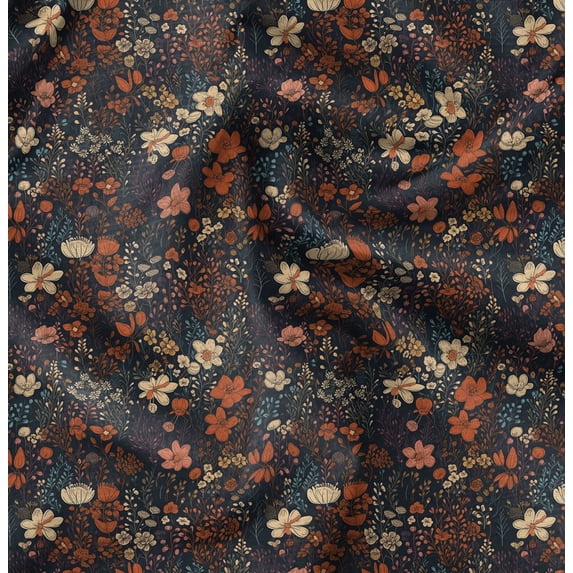 Soimoi Velvet Black Fabric By the Yard - 54 Inch Wide - Florals Print Fabric - Elegant and Timeless Patterns for Fashion and Home Decor Printed Fabric