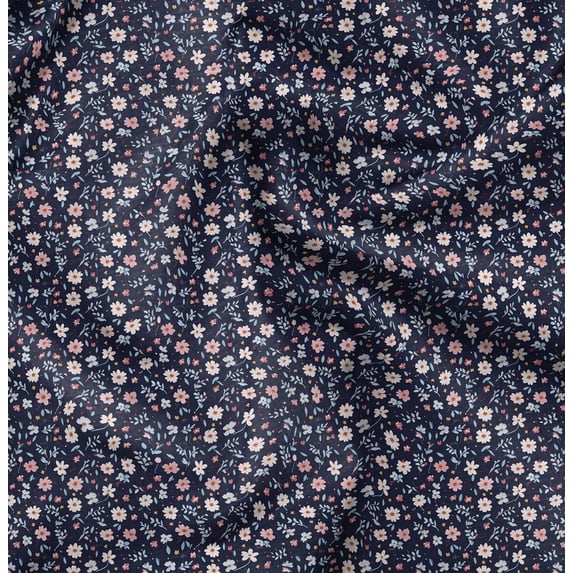 Soimoi Velvet Blue Fabric By the Yard - 54 Inch Wide - Florals Print Fabric - Elegant and Timeless Patterns for Fashion and Home Decor Printed Fabric