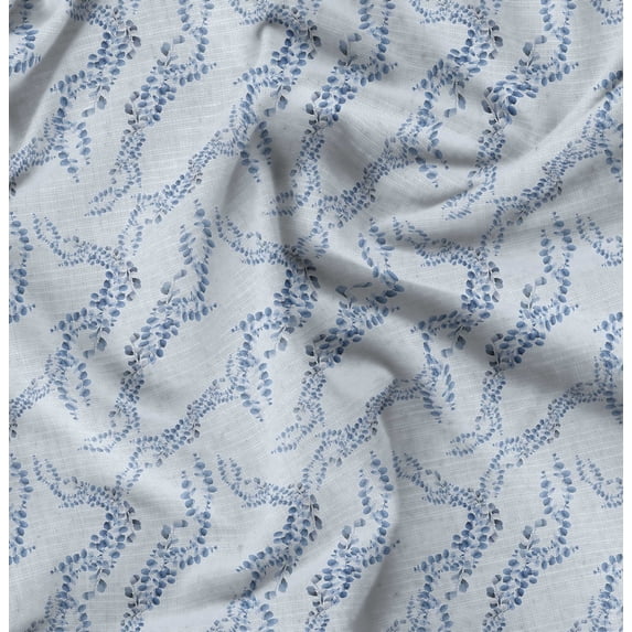 Soimoi Velvet Blue Fabric By the Yard - 54 Inch Wide - Leaves Print Fabric - Nature - Inspired Elegance for Apparel and Decor Printed Fabric
