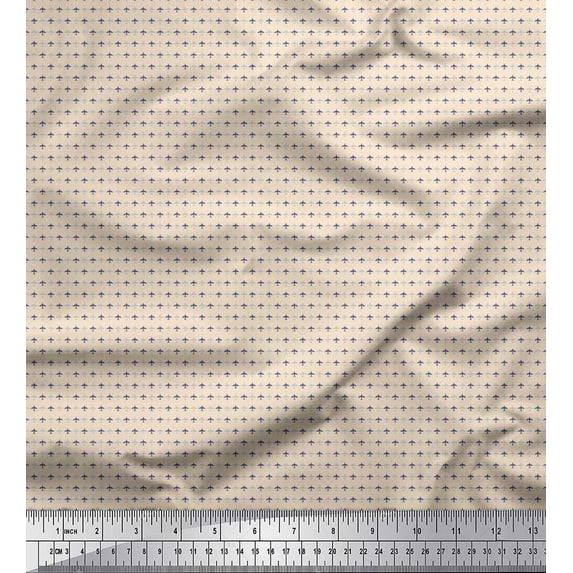Soimoi Velvet Fabric Airplane Shirting Print Sewing Fabric Yard 58 Inch Wide