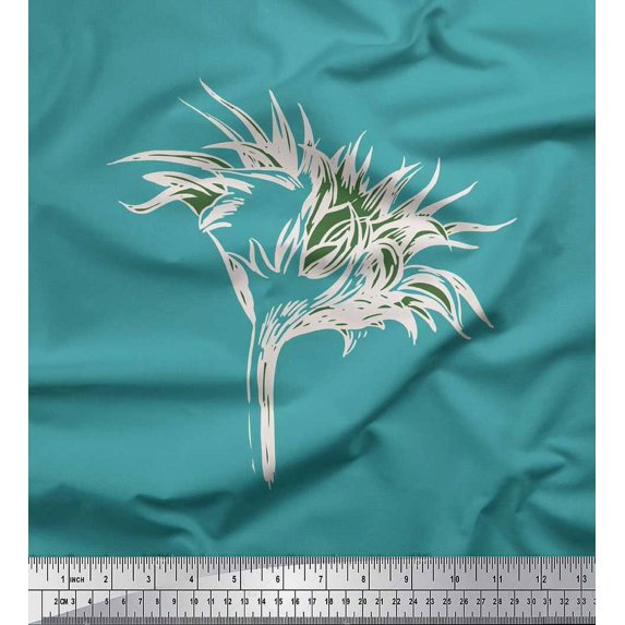 Soimoi Velvet Fabric Artistic Flower Print Fabric by the Yard 58 Inch Wide