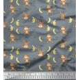 thumbnail image 1 of Soimoi Velvet Fabric Banana & Monkey Kids Printed Craft Fabric by The Yard 58 Inch Wide, 1 of 1