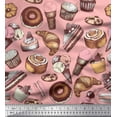 thumbnail image 1 of Soimoi Velvet Fabric Cupcake,Donut & Cookies Food Print Fabric by The Yard 58 Inch Wide, 1 of 1