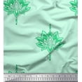 thumbnail image 1 of Soimoi Velvet Fabric Dot & Lotus Block Decor Fabric Printed Yard 58 Inch Wide, 1 of 1