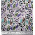 thumbnail image 1 of Soimoi Velvet Fabric Eye,Dot & Peacock Feather Print Fabric by Yard 58 Inch Wide, 1 of 1