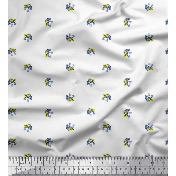 Soimoi Velvet Fabric Frog Animal Printed Fabric 1 Yard 58 Inch Wide