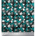 thumbnail image 1 of Soimoi Velvet Fabric Horror Skull Halloween Print Sewing Fabric Yard 58 Inch Wide, 1 of 1