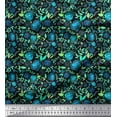 thumbnail image 1 of Soimoi Velvet Fabric Leaves & Grandiflora Roses Floral Printed Craft Fabric by The Yard 58 Inch Wide, 1 of 3