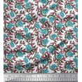 thumbnail image 1 of Soimoi Velvet Fabric Leaves & Lotus Block Decor Fabric Printed Yard 58 Inch Wide, 1 of 1