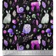 thumbnail image 1 of Soimoi Velvet Fabric Mushroom,Animals & Owl Kids Print Fabric by The Yard 58 Inch Wide, 1 of 1
