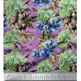 thumbnail image 1 of Soimoi Velvet Fabric Rabbit,Lilac & Pansy Floral Decor Fabric Printed Yard 58 Inch Wide, 1 of 1
