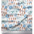 thumbnail image 1 of Soimoi Velvet Fabric Snowflake & Polar Bear Animal Print Fabric by Yard 58 Inch Wide, 1 of 3