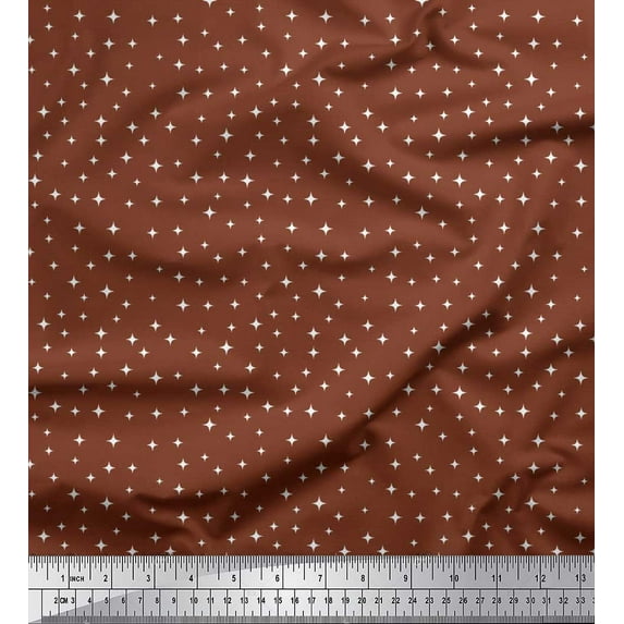 Soimoi Velvet Fabric Star Small Decor Fabric Printed Yard 58 Inch Wide