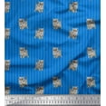 thumbnail image 1 of Soimoi Velvet Fabric Stripe & Cat Animal Decor Fabric Printed Yard 58 Inch Wide, 1 of 1