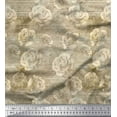 thumbnail image 1 of Soimoi Velvet Fabric Text,Leaves & Rose Flower Decor Fabric Printed Yard 58 Inch Wide, 1 of 1
