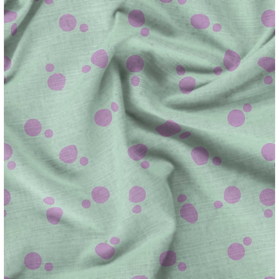 Soimoi Velvet Green Fabric - By the Yard - 54 Inch Wide - Polka Dots Print Fabric - Inspired Elegance for Apparel and Decor Printed Fabric