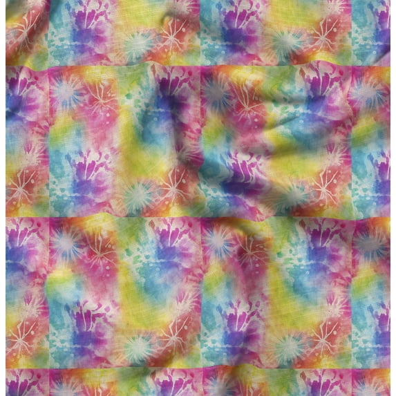 Soimoi Velvet Multicolor Fabric By the Yard - 54 Inch Wide - Tie & Dye Fabric - Colorful and Bohemian Prints for Fashion and Crafts Printed Fabric