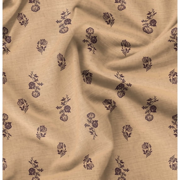 Soimoi Velvet Orange Fabric By the Yard - 54 Inch Wide - Florals, Leaves Print Fabric - Elegant & Beautiful Patterns for Fashion and Home Decor Printed Fabric