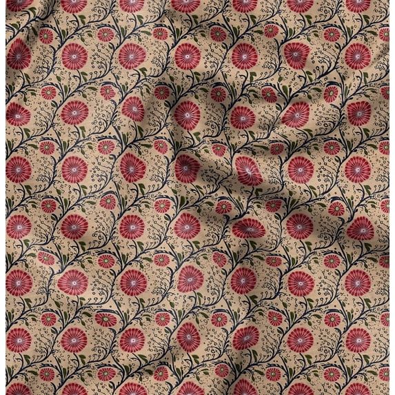 Soimoi Velvet Orange Fabric By the Yard - 54 Inch Wide - Florals Print Fabric - Elegant and Timeless Patterns for Fashion and Home Decor Printed Fabric