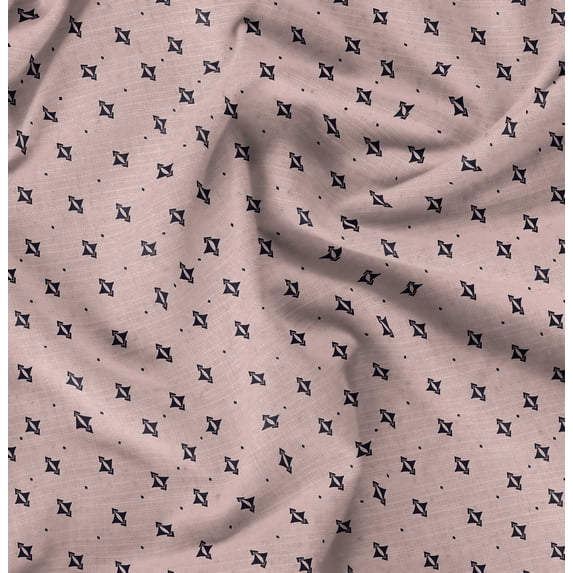 Soimoi Velvet Pink Fabric By the Yard - 54 Inch Wide - Geometric Material - Artistic and Modern Patterns for Various Uses Printed Fabric