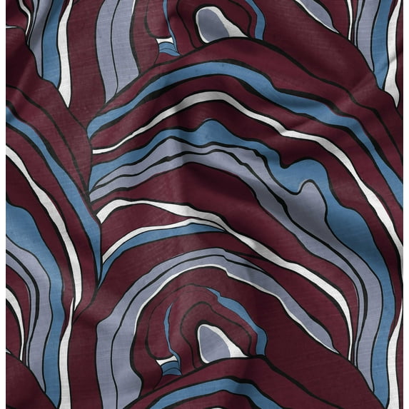 Soimoi Velvet Red Fabric - By the Yard - 54 Inch Wide - Abstract Irregular - Print Fabric Inspired Elegance for Apparel and Decor Printed Fabric