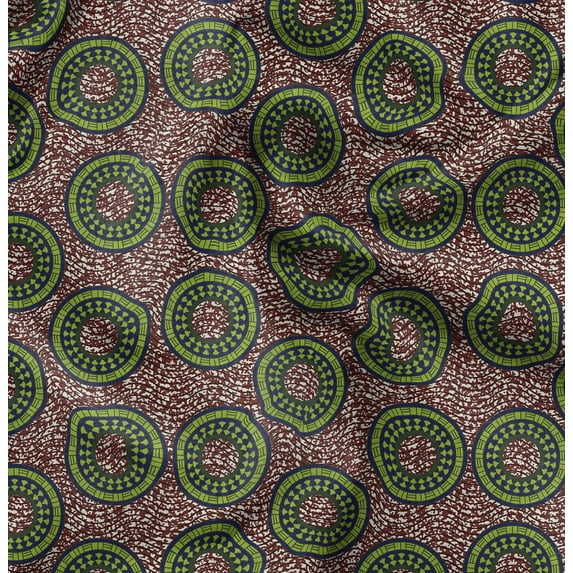 Soimoi Velvet Red Fabric By the Yard - 54 Inch Wide - African Tribal Material - Artistic and Modern Patterns for Various Uses Printed Fabric