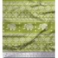 thumbnail image 1 of Soimoi Viscose Chiffon Fabric Aztec & Tribal Elephant Animal Printed Fabric 1 Yard 42 Inch Wide, 1 of 1