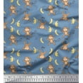 thumbnail image 1 of Soimoi Viscose Chiffon Fabric Banana & Monkey Kids Print Fabric by The Yard 42 Inch Wide, 1 of 1