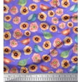 thumbnail image 1 of Soimoi Viscose Chiffon Fabric Bird & Anemone Floral Decor Fabric Printed Yard 42 Inch Wide, 1 of 1