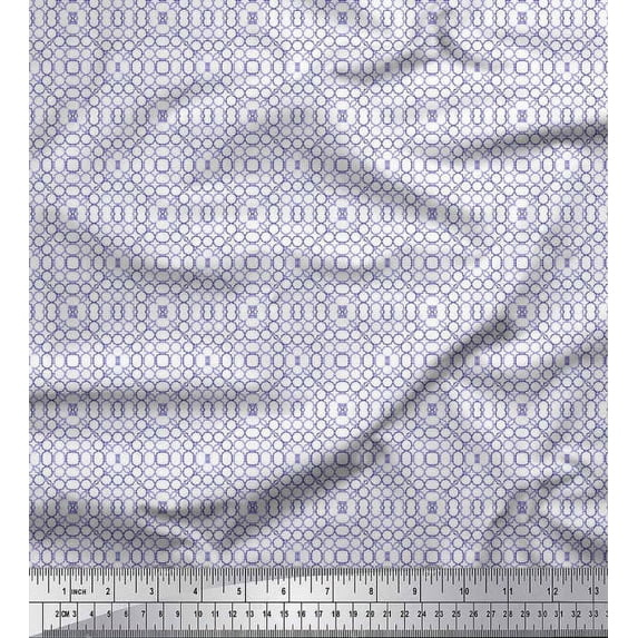 Soimoi Viscose Chiffon Fabric Circle Art Geometric Decor Fabric Printed Yard 42 Inch Wide