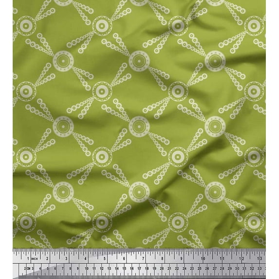 Soimoi Viscose Chiffon Fabric Dots & Circle Geometric Fabric Prints By Yard 42 Inch Wide