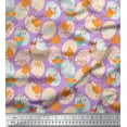 thumbnail image 1 of Soimoi Viscose Chiffon Fabric Egg,Chick & Hen Kids Print Fabric by Yard 42 Inch Wide, 1 of 1