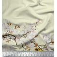 thumbnail image 1 of Soimoi Viscose Chiffon Fabric Floral & Yellow Bird Print Fabric by The Yard 42 Inch Wide, 1 of 1