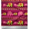 thumbnail image 1 of Soimoi Viscose Chiffon Fabric Geometric Shapes,Stripe & Elephant Kids Printed Craft Fabric by The Yard 42 Inch Wide, 1 of 1