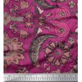 thumbnail image 1 of Soimoi Viscose Chiffon Fabric Leaves & Floral Ethnic Print Fabric by The Yard 42 Inch Wide, 1 of 3