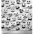 thumbnail image 1 of Soimoi Viscose Chiffon Fabric Monster Face Halloween Print Sewing Fabric Yard 42 Inch Wide, 1 of 1