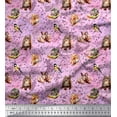 thumbnail image 1 of Soimoi Viscose Chiffon Fabric Owl,Squirrel & Rabbit Animal Printed Craft Fabric by The Yard 42 Inch Wide, 1 of 1
