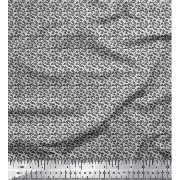 Soimoi Viscose Chiffon Fabric Triangle Shirting Decor Fabric Printed Yard 42 Inch Wide