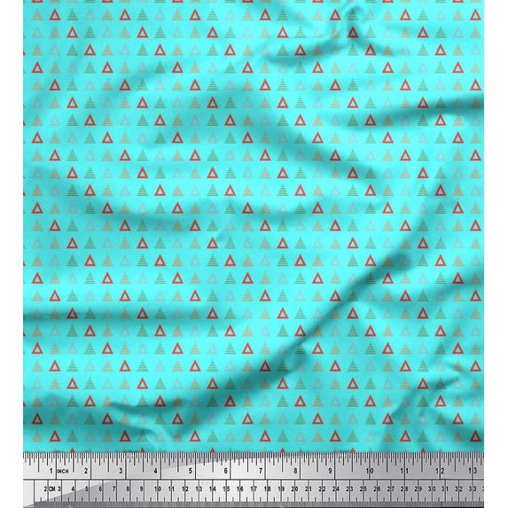Soimoi Viscose Chiffon Fabric Triangle Shirting Fabric Prints by Yard 42 Inch Wide